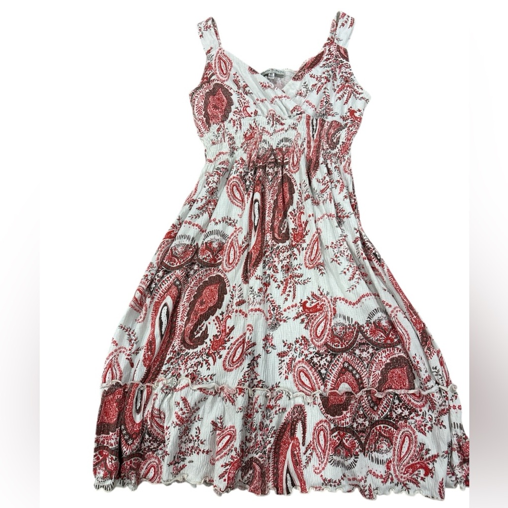 Vintage Suzie Red and White Bandana Patterned Dress Size Medium